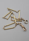 Antique Art Deco 14K Two-Tone Ornate Bar Link Watch Fob Chain Choker Necklace