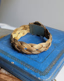 14K Victorian Aesthetic Movement Bird and Nature Scene Mesh Bracelet. Circa 1880, Gift for Her