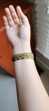 14K Victorian Aesthetic Movement Bird and Nature Scene Mesh Bracelet. Circa 1880, Gift for Her