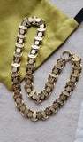 Antique Victorian 14K Solid Yellow Gold Book Chain, Collar Locket Chain, Etruscan Revival Statement Necklace