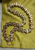 Antique Victorian 14K Solid Gold Book Chain, Collar Locket Chain, Etruscan Revival Statement Necklace