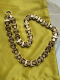 Antique Victorian 14K Solid Yellow Gold Book Chain, Collar Locket Chain, Etruscan Revival Statement Necklace