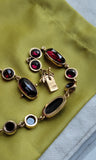 Antique 12K Bohemian Faceted Garnet Festoon Necklace, Gift for Her, Wedding Necklace