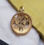 Antique 18K Floral Old Cut Diamond Charm Pendant, Gift for Her