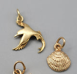 Vintage 14K Gold Bird Charm Pendant, Lucky Charm