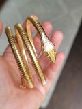 Antique Portuguese 19.2K High Karat Gold Diamond Snake Coil Bracelet, Gift for Her