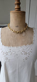 Vintage 18K Yellow Gold Textured Oval Link Chain Choker Statement Necklace