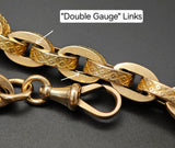 Antique Late Victorian 10k Watch Chain Choker Necklace, 16&3/8", Gift for Her