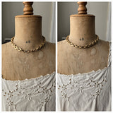 Antique Late Victorian 10k Watch Chain Choker Necklace, 16&3/8", Gift for Her