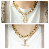 Antique Late Victorian 10k Watch Chain Choker Necklace, 16&3/8", Gift for Her