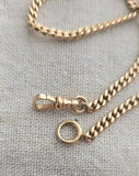 Antique Gold Filled Curb Link Watch Chain Choker Necklace, A&Z, 14.75", Gift for Her