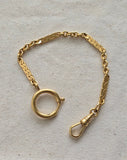 Antique Gold Filled A&Z Watch Chain with Extra Large Size Spring Clasp Swivel Dog Clip Set, Chain Connector Extender, Charm Holder