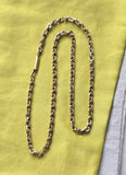 Antique Victorian 17" Gold Filled Ornate Heavy Gauge Interlocking Link Collar Chain, Gift for Her