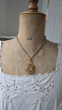 Antique Victorian Etruscan Revival 14K Solid Gold Floral Metal Work Bell Shape Locket, Circa 1880s