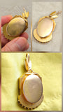 Antique Victorian Etruscan Revival 14K Solid Gold Floral Metal Work Bell Shape Locket, Circa 1880s