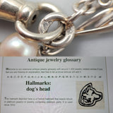 Antique French Edwardian Platinum Pearl Watch Fob Chain Choker Necklace, Gift for Her