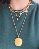 Antique 14K Solid Gold 0.12-0.13CT Old Cut Diamond Locket Necklace, Carter, Gough & Co, Monogram EFB, Gift for Her