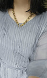 Antique Victorian 14K Solid Gold Book Chain, Collar Locket Chain, Etruscan Revival Statement Necklace