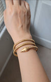 Antique Portuguese 19.2K High Karat Gold Diamond Snake Coil Bracelet, Gift for Her