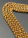 Antique Victorian 10K Solid Gold Ornate Interlocking Link 34" Long Guard Chain Necklace, Gift for Her