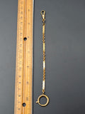 Antique Gold Filled A&Z Watch Chain with Extra Large Size Spring Clasp Swivel Dog Clip Set, Chain Connector Extender, Charm Holder