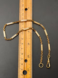 Antique Gold Filled Ornate Bar Link Watch Chain Choker Necklace, 14&1/8", Gift for Her