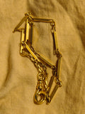 Antique 14k Bar Link Belcher/Biker Link Watch Chain Necklace, Gift for Her