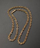 Antique Victorian 17" Gold Filled Ornate Heavy Gauge Interlocking Link Collar Chain, Gift for Her