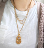 Antique Victorian Etruscan Revival 14K Solid Gold Floral Metal Work Bell Shape Locket, Circa 1880s