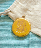 Antique 14K Solid Gold 0.12-0.13CT Old Cut Diamond Locket Necklace, Carter, Gough & Co, Monogram EFB, Gift for Her