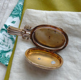 Victorian Etruscan Revival 14K Gold Seed Pearl Oval Locket - Circa 1880s