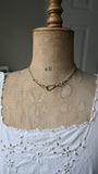 Antique 14k Bar Link Belcher/Biker Link Watch Chain Necklace, Gift for Her