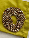 Antique Victorian 10K Solid Gold Ornate Interlocking Link 34" Long Guard Chain Necklace, Gift for Her