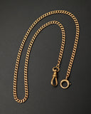 Antique 14k Curb Link Watch Chain Necklace, Gift for Her