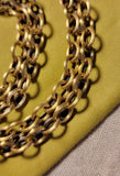 Antique Victorian 14K Solid Gold Book Chain, Collar Locket Chain, Etruscan Revival Statement Necklace