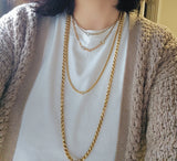 Antique Victorian 10K Solid Gold Ornate Interlocking Link 34" Long Guard Chain Necklace, Gift for Her