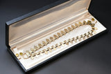 Antique Victorian Gold Overlay Sterling Silver Interlocking Flat Link Fringe Book Chain Necklace, Collar Locket Chain,  Statement Necklace