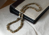Antique Victorian Yellow Green Gold Filled Ornate Floral Link Book Chain Necklace, Collar Locket Chain, Statement Necklace, 19.5 Inches