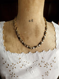 Antique Victorian Yellow Green Gold Filled Ornate Floral Link Book Chain Necklace, Collar Locket Chain, Statement Necklace, 19.5 Inches