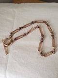 Antique Gold Filled Long Short Paper Clip Trombone link Albert Pocket Watch Chain, 16.25 Inches, Choker Necklace