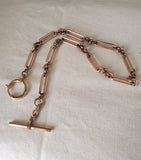 Antique Gold Filled Long Short Paper Clip Trombone link Albert Pocket Watch Chain, 16.25 Inches, Choker Necklace
