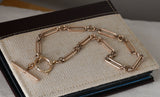 Antique Gold Filled Long Short Paper Clip Trombone link Albert Pocket Watch Chain, 16.25 Inches, Choker Necklace