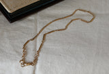 Antique Solid 10K Gold Long Short Link Watch Chain, 16 Inches, Watch Fob Locket Chain, Gift for Her