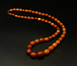 Antique Art Deco Baltic Butterscotch Egg Yolk Amber Bead Graduated Choker Necklace, 24 Inches, Gift for Her