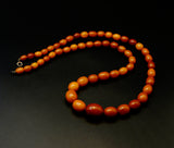Antique Art Deco Baltic Butterscotch Egg Yolk Amber Bead Graduated Choker Necklace, 24 Inches, Gift for Her