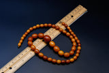 Antique Art Deco Baltic Butterscotch Egg Yolk Amber Bead Graduated Layering Necklace, 24 Inches, Gift for Her