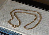 Antique Solid 14K Gold Ornate Bar Link Watch Chain, 16 Inches, Choker Necklace, Watch Fob Locket Chain