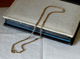 Antique Solid 14K Gold Ornate Bar Link Watch Chain, 16 Inches, Choker Necklace, Watch Fob Locket Chain