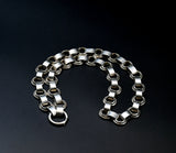 Victorian Sterling Silver Interlocking Ornate Link Book Chain Necklace, Collar Locket Chain, Statement Necklace
