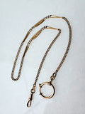 Antique Gold Filled Ornate link Big Bolt Clasp Albert Pocket Watch Chain, 18.25 Inches, Choker Necklace